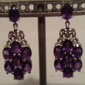 PURPLE AMETHYST DANGLE EARRINGS